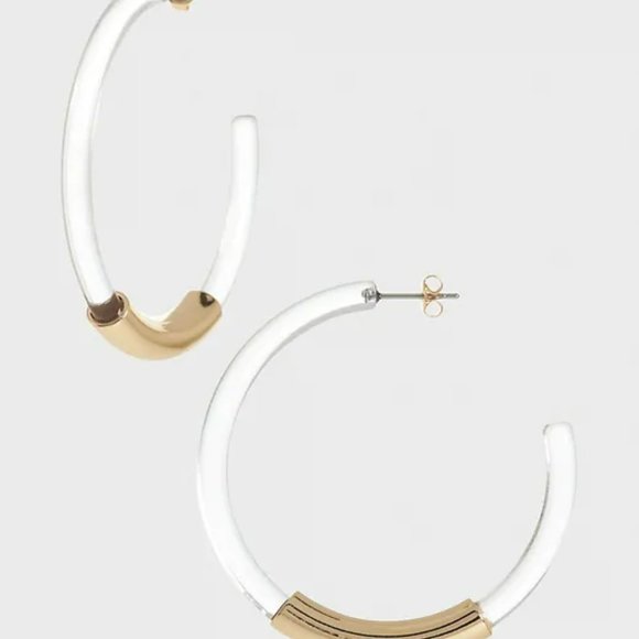 BANANA REPUBLIC Clear Hoop Earrings - Picture 1 of 1